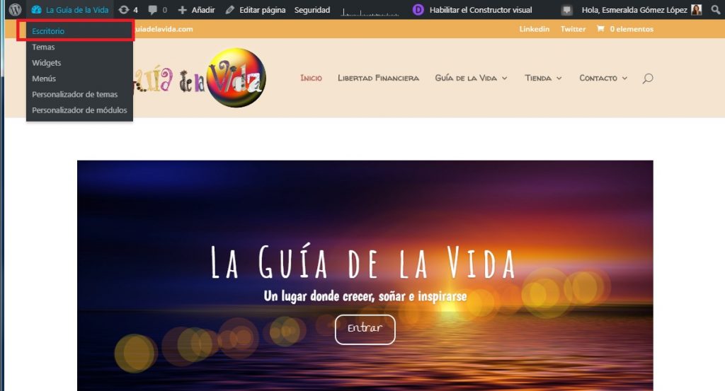 visitar sitio desde WordPress